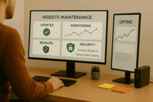 Illustration zu Webseiten-Betreuung, Wartung und Sicherheit